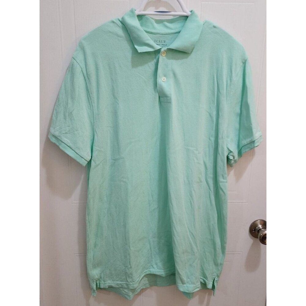 J. Crew Classic Polo Light Green Short Sleeve Shirt Size XL 100% Cotton